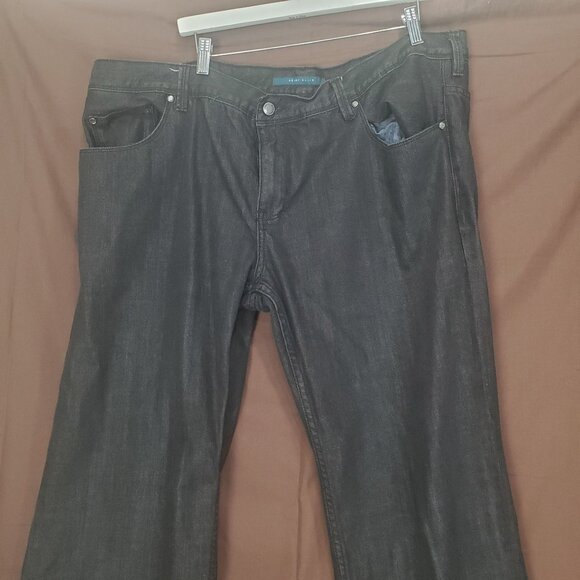 PERRY ELLIS Mens Jeans SZ 44x32 Straight Fit 100% Cotton Black Goth Punk Casual - Picture 5 of 8